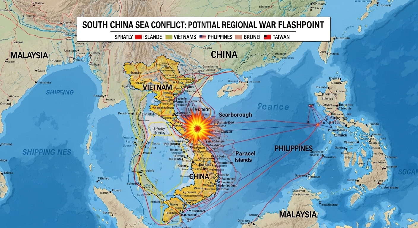 Konflik di Laut China Selatan: Titik Api Potensial Perang Regional